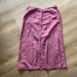 Mauve button down midi skirt